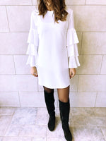 The White Ruffle Sleeve Tunic