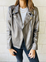 Bronze Leather Biker Jacket