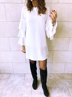 The White Ruffle Sleeve Tunic