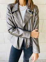 Bronze Leather Biker Jacket