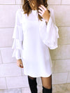 The White Ruffle Sleeve Tunic