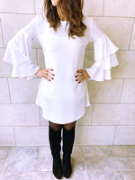 The White Ruffle Sleeve Tunic