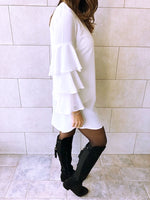 The White Ruffle Sleeve Tunic