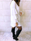 The White Ruffle Sleeve Tunic