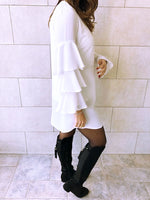 The White Ruffle Sleeve Tunic