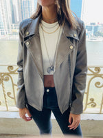 Bronze Leather Biker Jacket