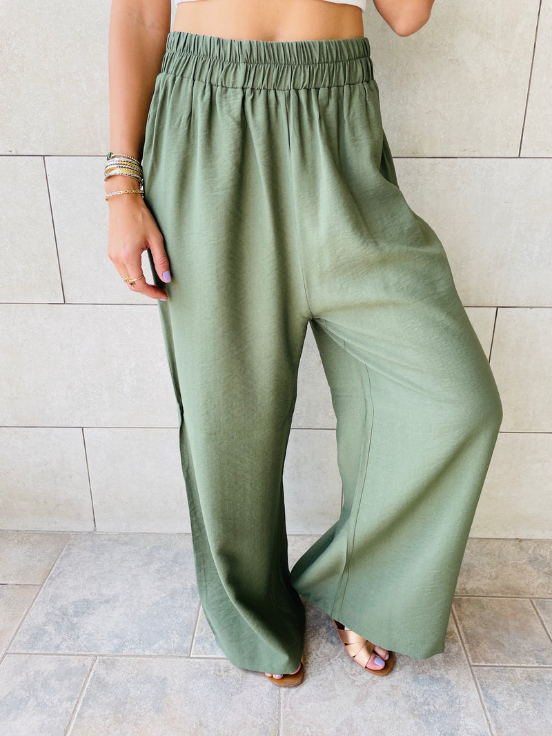 Olive Haze Flare Pants