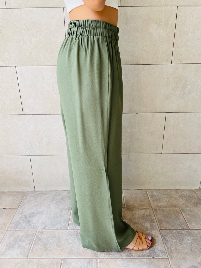 Olive Haze Flare Pants