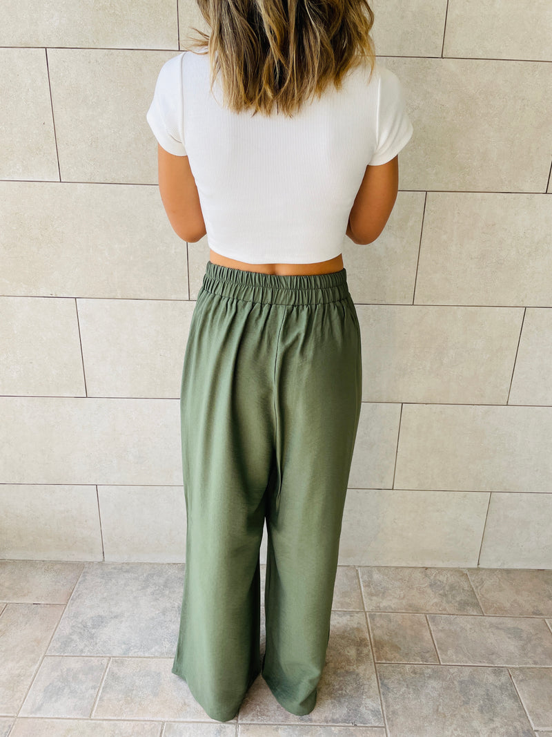 Olive Haze Flare Pants