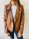 Copper Leather Biker Jacket