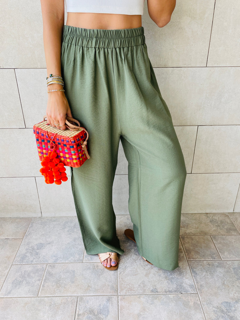 Olive Haze Flare Pants