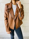 Copper Leather Biker Jacket