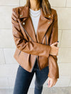 Copper Leather Biker Jacket