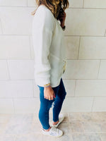 White Front Knot Pullover