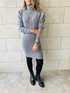 Grey High Neck Knit Dress