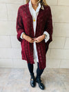 Burgundy Shimmer Knit Kimono