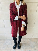 Burgundy Shimmer Knit Kimono