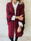 Burgundy Shimmer Knit Kimono