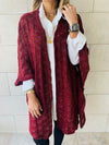 Burgundy Shimmer Knit Kimono
