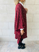 Burgundy Shimmer Knit Kimono