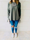 Olive Ring Detail Sweatshirt