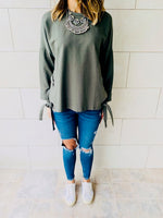 Olive Ring Detail Sweatshirt