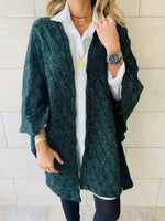 Teal Shimmer Knit Kimono