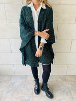 Teal Shimmer Knit Kimono
