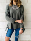 Olive Ring Detail Sweatshirt