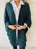 Teal Shimmer Knit Kimono