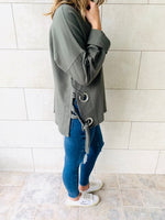 Olive Ring Detail Sweatshirt