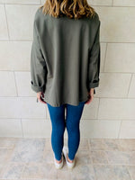 Olive Ring Detail Sweatshirt
