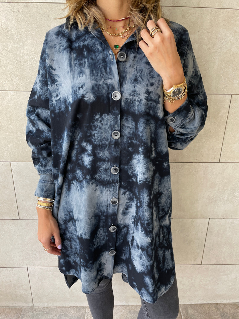 Grey Tie Dye High Low Shirt