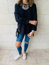 Black Ring Detail Sweatshirt