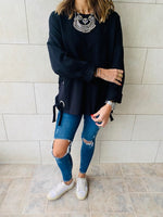 Black Ring Detail Sweatshirt