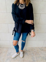 Black Ring Detail Sweatshirt
