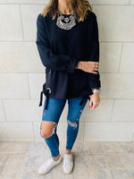 Black Ring Detail Sweatshirt