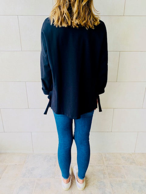 Black Ring Detail Sweatshirt