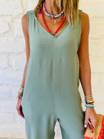 Olive Summer Stroll Jumpsuit