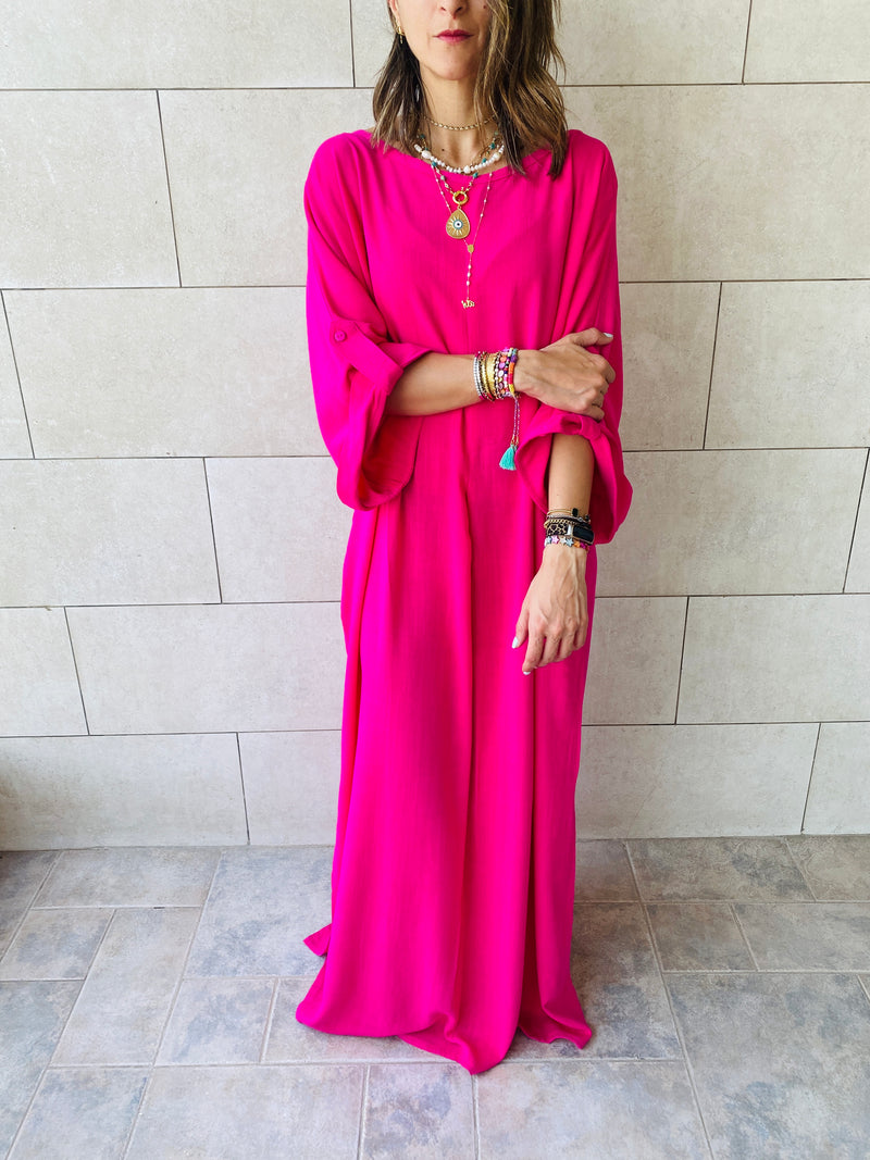 Fuchsia Linen Dress