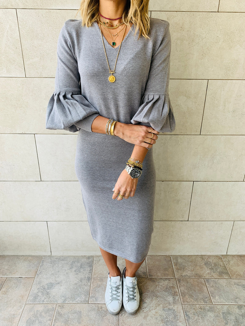Grey Brooke Knit Dress