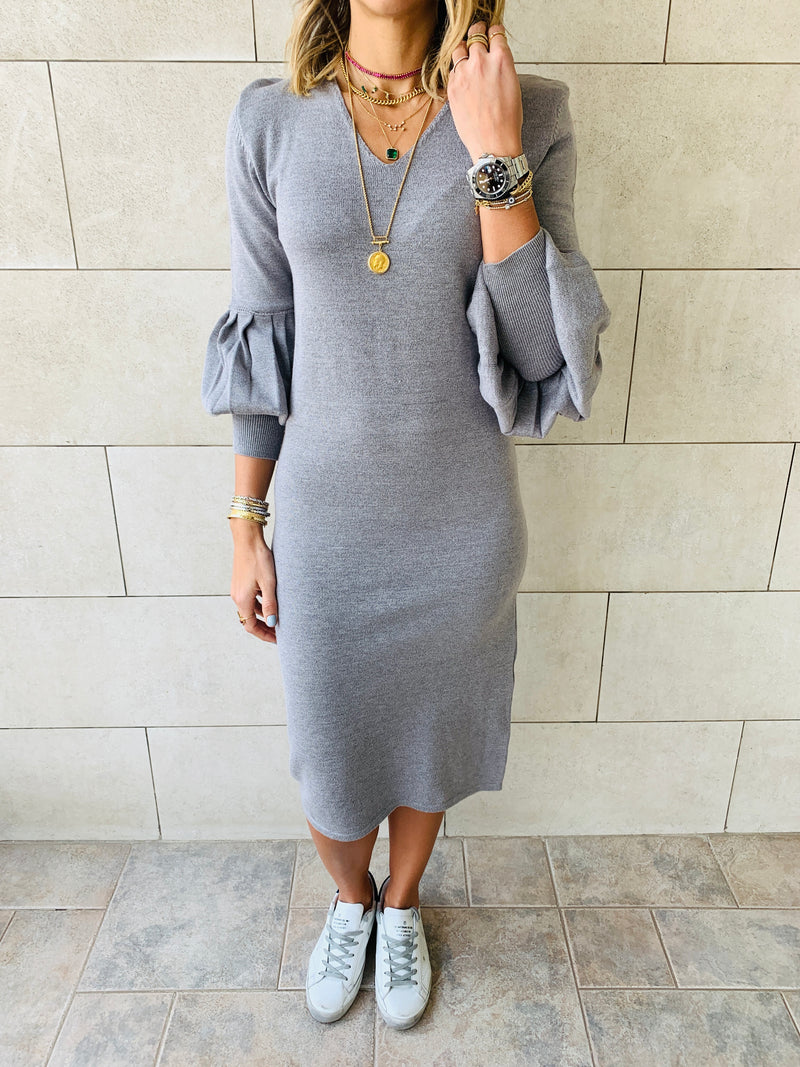 Grey Brooke Knit Dress