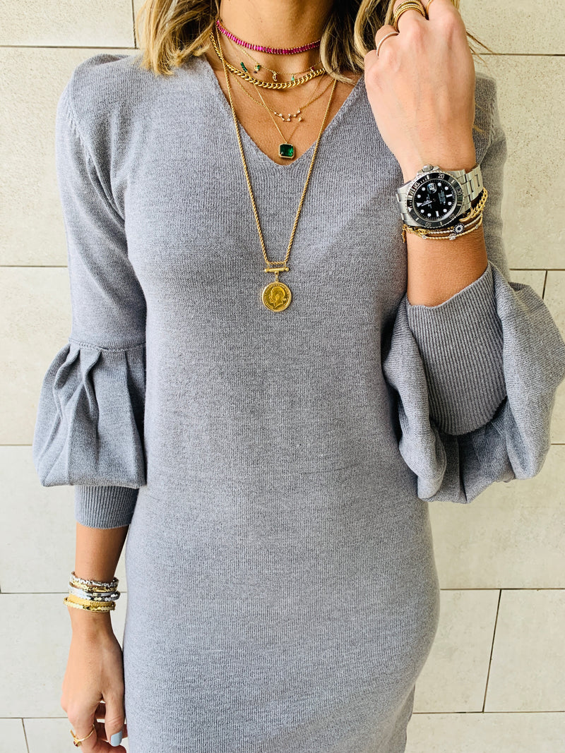 Grey Brooke Knit Dress