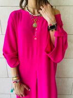 Fuchsia Linen Dress