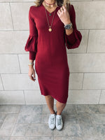 Burgundy Brooke Knit Dress