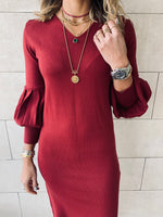 Burgundy Brooke Knit Dress