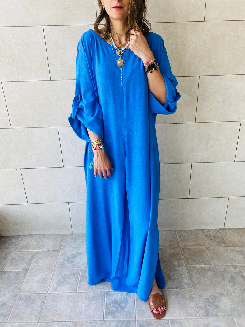 Blue Linen Dress