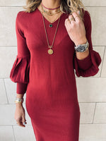 Burgundy Brooke Knit Dress