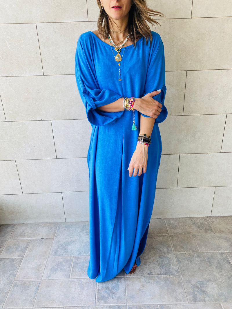 Blue Linen Dress