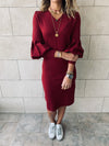 Burgundy Brooke Knit Dress